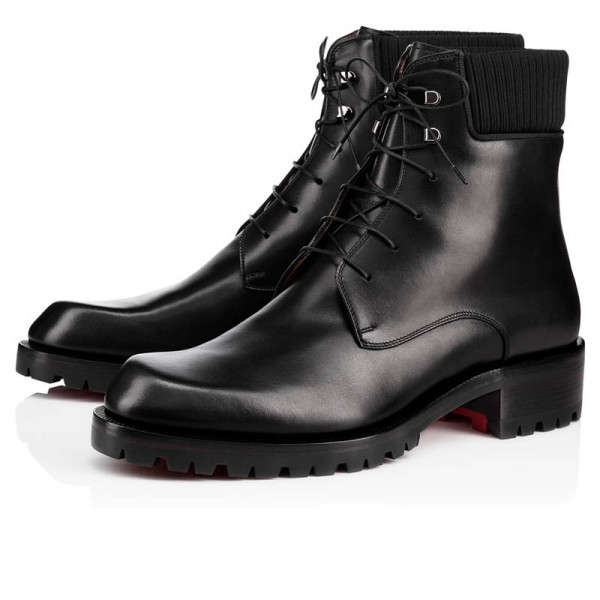 red bottom black ankle boots